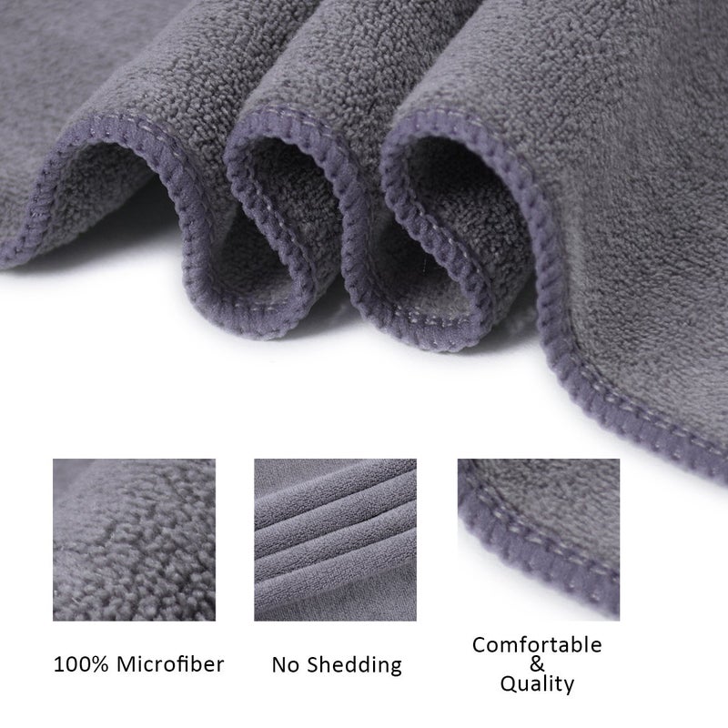 JML Microfiber Towels, Beach Towel Sets (6 Pack, 27" x 55") - Extra Absorbent, Fast Drying, Multipurpose for Bath, Swimming, Fitness, Sports, Yoga, Grey/Pink/Purple - Image 3